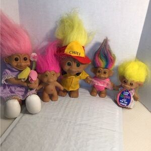 Russ Troll Dolls with Pink and Yellow Hair